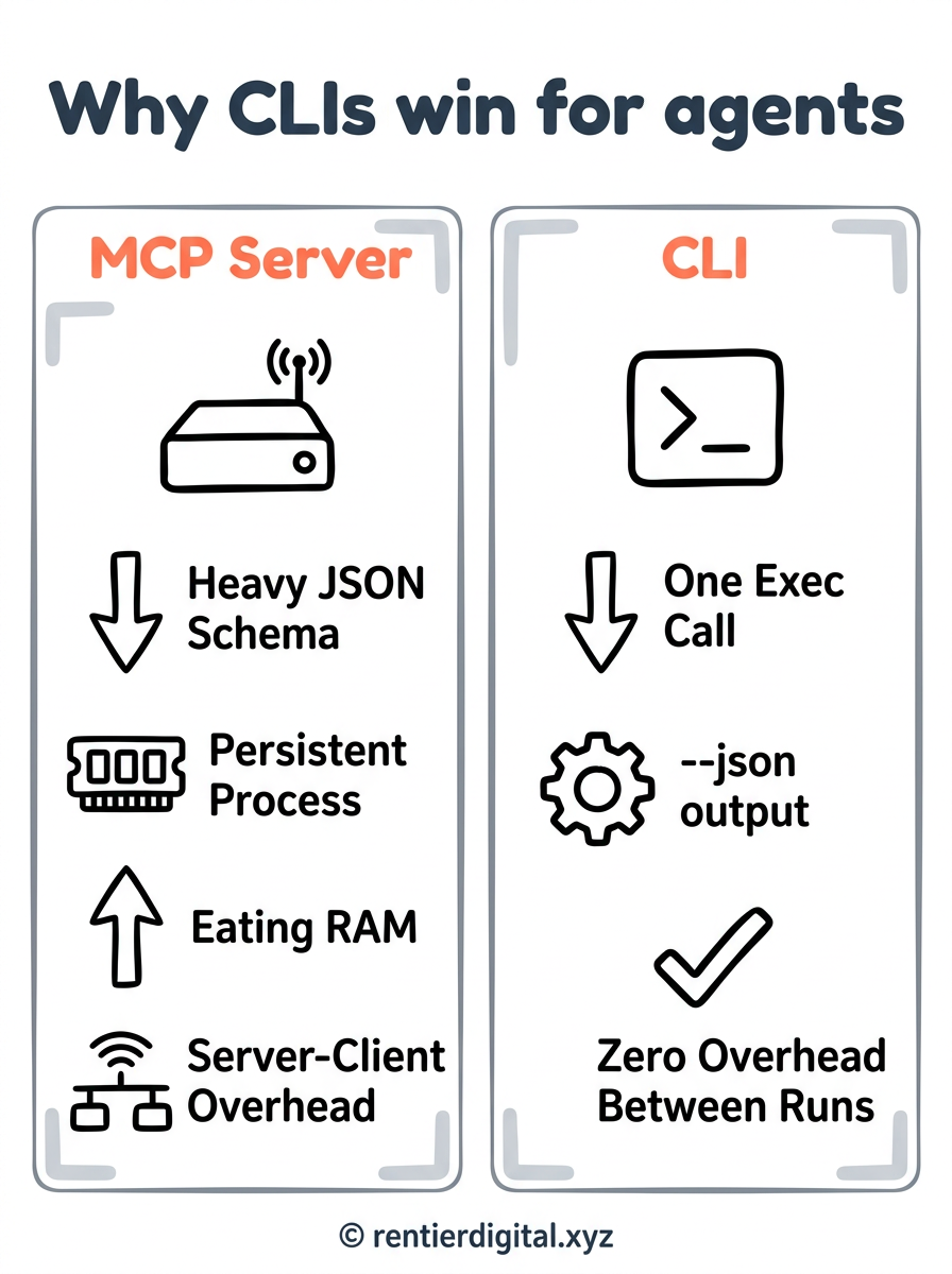 MCP Server vs CLI: Performance Comparison for Agents
